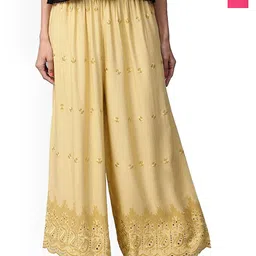 MIXFIT Women Pack of 2 Embroidered High-Rise Relaxed Fit Trousers-image-71