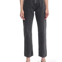 Calvin Klein Jeans Washed Black Dark Rinse High Rise Jeans-image-0