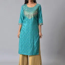 AURELIA Women Geometric Printed Sequinned Kurta-image-94