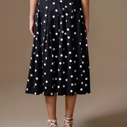 Kazo Black Cotton Polka Dot Skirts image 2