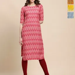 Ethnic basket Women Pack of 4 Geometric Printed Daily Straight Kurtas-picture-26