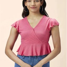 People by Pantaloons Pink Striped Top-picture-9