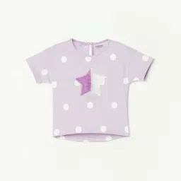 Juniors by Lifestyle Kids Lavender Cotton Embellished T-Shirt-image-21