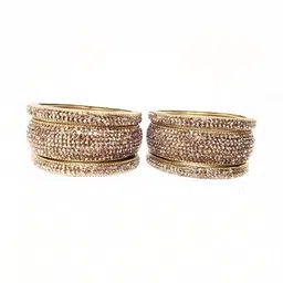 Shasmi Set Of 14 Artificial Stone Studded Glass Bangles image 2