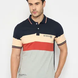 Duke Colourblocked Polo Collar Cotton Slim Fit T-shirt-picture-16