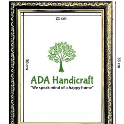 ADA Handicraft Black & Gold-Toned Self Design Wooden Wall Photo Frame image 2