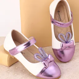 Cute Walk by Babyhug Slip On Bellies with Velcro Closure - Purple-image-48