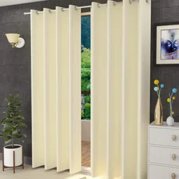 JARS Collections  Super Satin Solid Blackout Door Curtains With Metal Grommet Pack of 2  off white-picture-12
