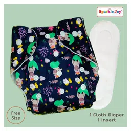 Sparkle Joy Reusable Cloth Diapers Cotton Adjustable Size Multicolor With Insert Pad-picture-19