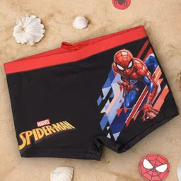 Marvel by Yellow Bee Featuring Spiderman Printed Swim Shorts - Red & Black-picture-20
