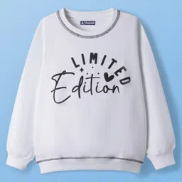 Pine Kids Cotton Knit Full Sleeves Sweatshirt With Text Print - White-picture-36