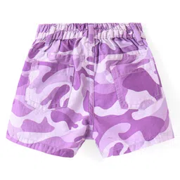 Babyhug Twill Woven Mid Thigh Length With Stretch Shorts Camouflage Print - Lavender image 2