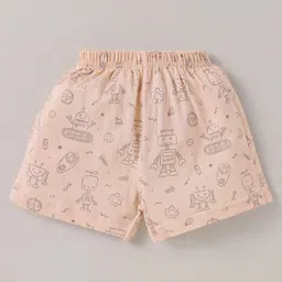 Simply Sinker Knit Knee Length Shorts With Vehicle & Robot Print Pack Of 3 - Pink Mint & Peach image 2