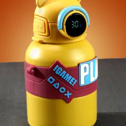 Little Surprise Box Stainless Steel Game Theme Water Bottle with Temperature Display Yellow - 550ml image 2
