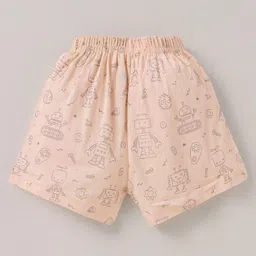 Simply Sinker Knit Knee Length Shorts With Vehicle & Robot Print Pack Of 3 - Pink Mint & Peach image 3