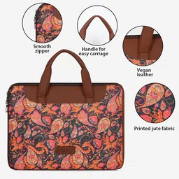 Straplt Women Printed Jute Laptop Sleeve image 3