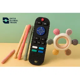 ORTIS GLOBAL TRADE Infants Set of 3 Black & Pink Teether-picture-29