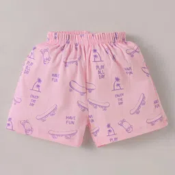 Simply Sinker Knit Knee Length Shorts With Vehicle & Robot Print Pack Of 3 - Pink Mint & Peach image 4