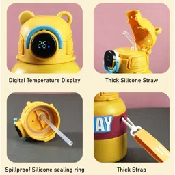 Little Surprise Box Stainless Steel Game Theme Water Bottle with Temperature Display Yellow - 550ml image 4