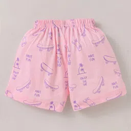 Simply Sinker Knit Knee Length Shorts With Vehicle & Robot Print Pack Of 3 - Pink Mint & Peach image 5