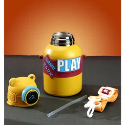 Little Surprise Box Stainless Steel Game Theme Water Bottle with Temperature Display Yellow - 550ml image 5