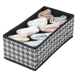 House of Quirk Set of 4 Foldable Storage Box Drawer Divider Organizer Closet Storage for Socks Bra Tie Scarfs - Black image 5