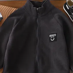 Xsole Trendy Boys Brand Logo Printed Long Sleeves Lightweight Open Front Jacket image 2