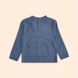 Pantaloons Junior Blue Cotton Striped Full Sleeves Shirt-picture-28