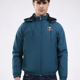 Monte Carlo Teal Regular Fit Solid Long Sleeves Jacket-picture-25