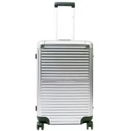 Tommy Hilfiger Titanium Silver Textured Hard Large Trolley Bag - 56 cms-image-34