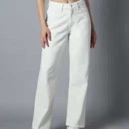 High Star White Cotton Relaxed Fit Mid Rise Jeans-picture-42