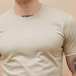 Bossini Beige Cotton Regular Fit Printed T-Shirt image 4