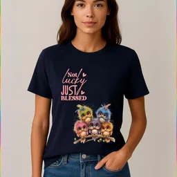 Anikmart Women Printed Pure Cotton T-shirt-image-57