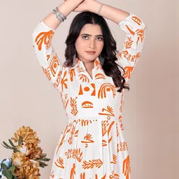 VenderVilla Print A-Line Midi Dress image 4