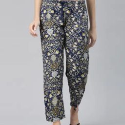 Enamor Blue Printed Lounge Pants-picture-32
