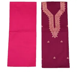 Vrinde Women Pink Embroidered Organza Unstitched Dress Material-image-21