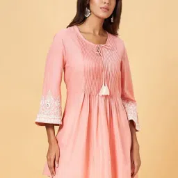 Rangmanch by Pantaloons Peach Cotton Embroidered Tunic-image-12