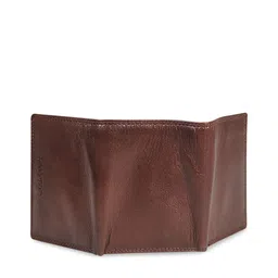 CALFNERO Men Brown Solid RFID Protected Genuine Leather Three Fold Wallet image 2