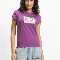Forever 21 Purple Cotton Graphic Print T-Shirt-picture-24