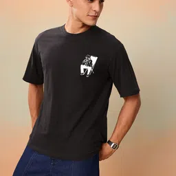 Mast & Harbour Relaxed Fit Graphic Printed Pure Cotton T-shirt image 4