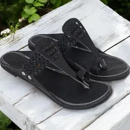 DFR Men Black Synthetic Comfort Sandals image 2