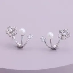 Kushal's Fashion Jewellery Rhodium-Plated Zircon Classic Studs Earrings-image-71
