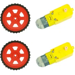 Red BO Motor Wheel +100 RPM Single Shaft BO Motor - Set of 2-picture-27