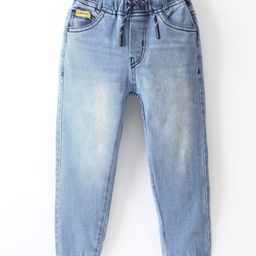 Olio Kids Full Length Elastic Waist Denim Jeans - Light Blue-picture-1