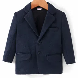 Babyhug Woven  Full Sleeves Solid Party Blazer -  Navy Blue-picture-13