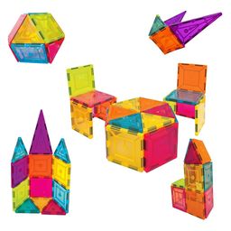 Kidsmate 16-Pcs Magnetic Tiles Set | Brain Boosting Fun & Educational STEM Learning Toy | Strong Magnetic Blocks for Creative Building | Colorful Magnetic Tiles for Boys & Girls 3-8 Yrs - Multicolor-image-77