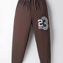 Taeko Looper Knit Full Length Lounge Pant With Text Print - Brown-picture-24