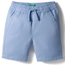 UCB Cotton Woven Knee Length Solid Colour Shorts - Blue-picture-27