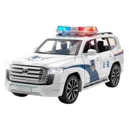 Magicwand 1:24 Scale Die-Cast Zinc Alloy Toyata Prrado LC-300 with 6 Openable Doors,Lights,Music & Pull Back ActionPolice SUVWhite Pack of 1-image-5