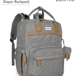 Bonfino Premium Multipurpose Diaper Backpack -  Grey image 2